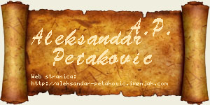 Aleksandar Petaković vizit kartica